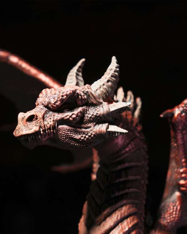 Figurina King of Dragons, dragon de foc, rosu si auriu - imagine 7