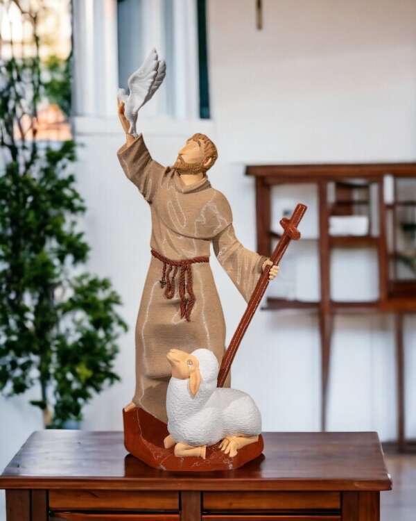 Miniatura Saint Francis cu robă călugărească maronie - imagine 9