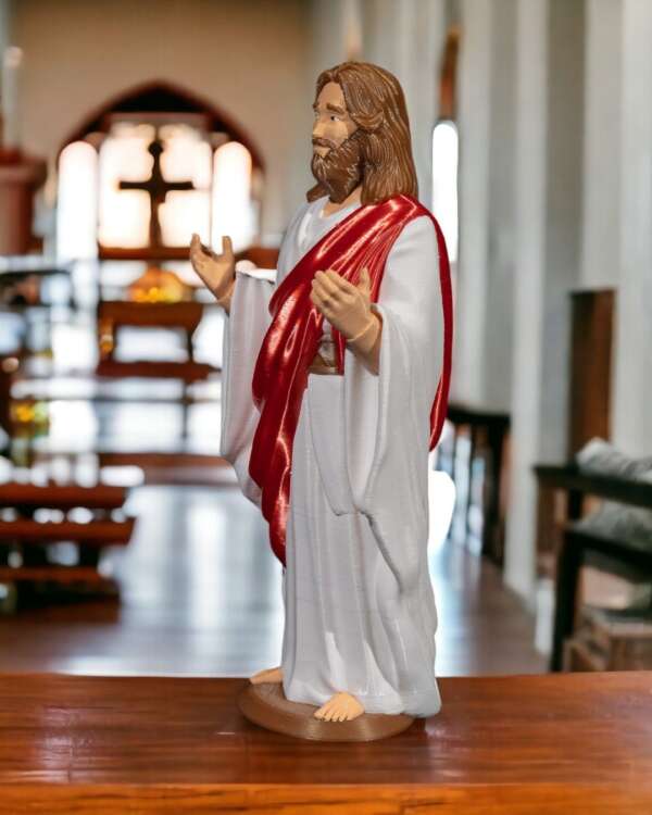 Miniatura Iisus Hristos, alb cu rosu - imagine 8