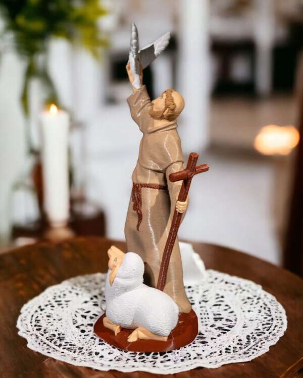 Miniatura Saint Francis cu robă călugărească maronie - imagine 11
