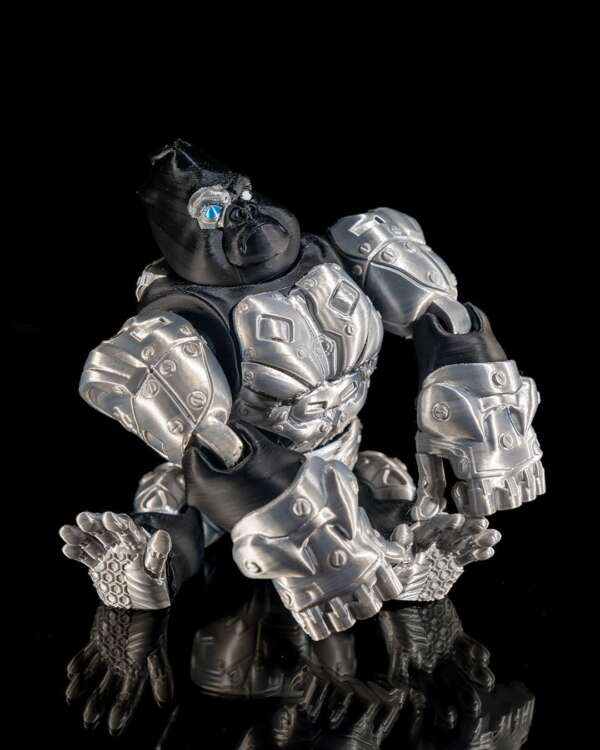 Figurina model Cyborg Ape, negru cu argintiu - imagine 3