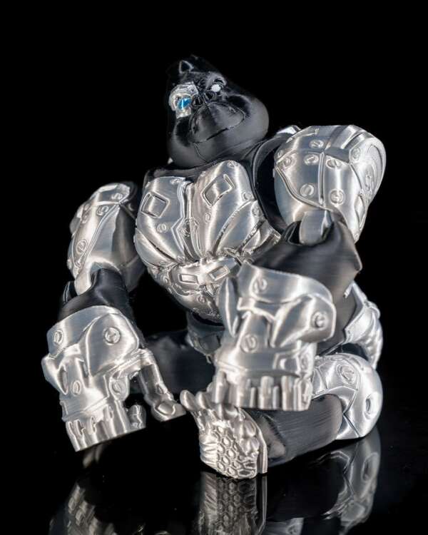 Figurina model Cyborg Ape, negru cu argintiu - imagine 5