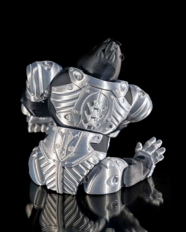 Figurina model Cyborg Ape, negru cu argintiu - imagine 2