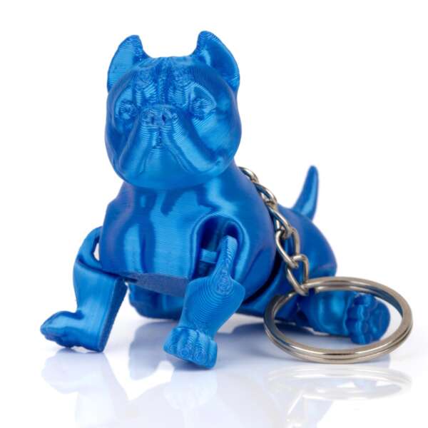 Breloc American Bully Albastru Metalizat