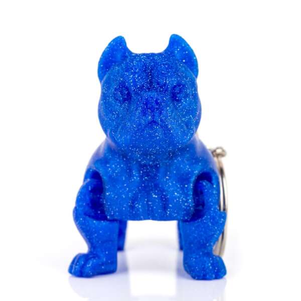 Breloc American Bully Albastru Glitter - imagine 2