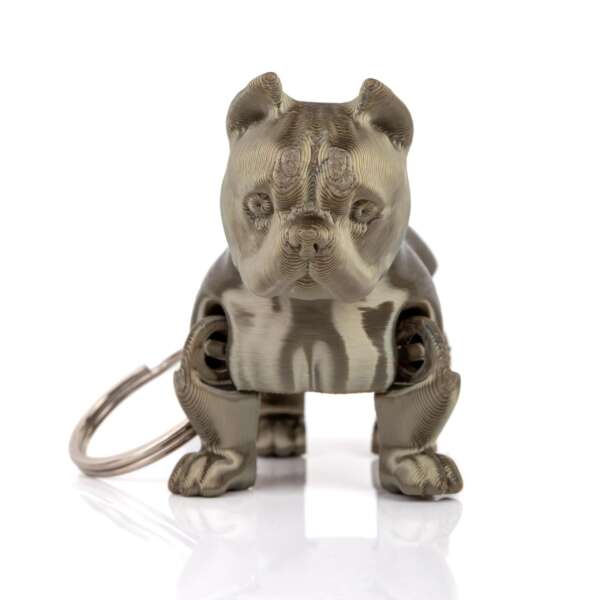 Breloc American Bully Maro Metalizat