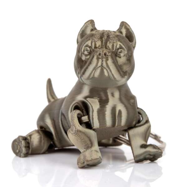 Breloc American Bully Maro Metalizat - imagine 2