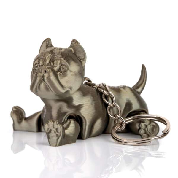 Breloc American Bully Maro Metalizat - imagine 4