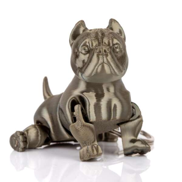 Breloc American Bully Maro Metalizat - imagine 5