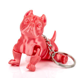 Breloc American Bully Roz Metalizat
