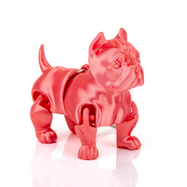 Breloc American Bully Roz Metalizat - imagine 5