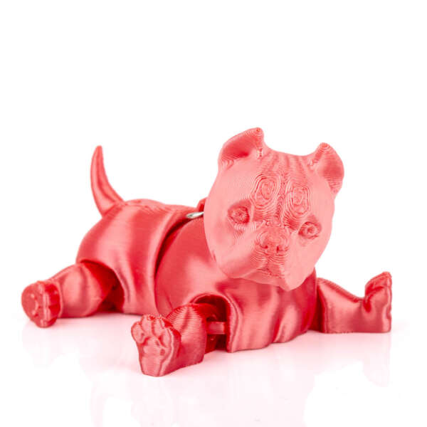Breloc American Bully Roz Metalizat - imagine 3