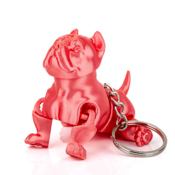 Breloc American Bully Roz Metalizat - imagine 2