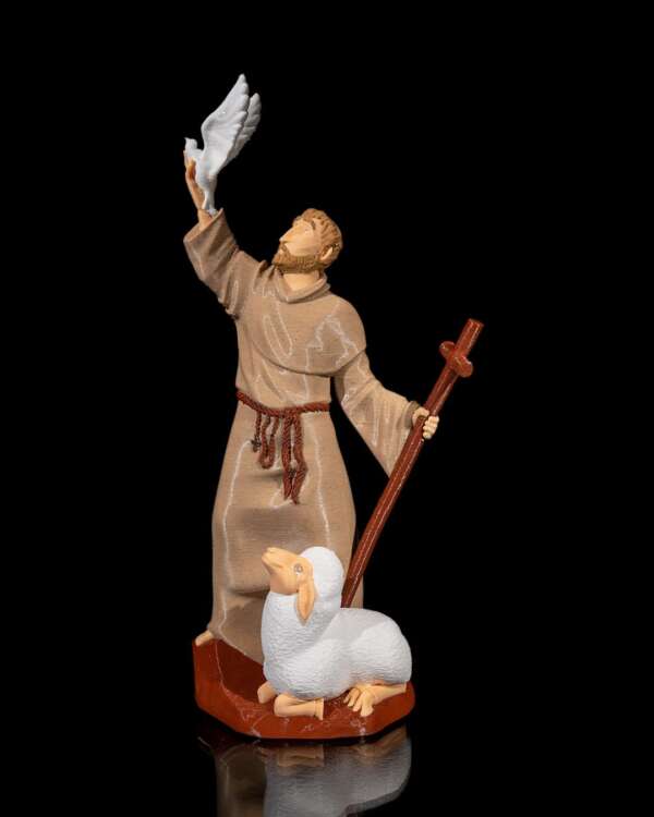 Miniatura Saint Francis cu robă călugărească maronie - imagine 2