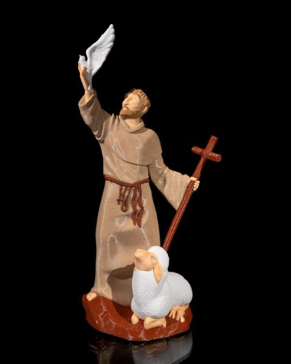 Miniatura Saint Francis cu robă călugărească maronie - imagine 12