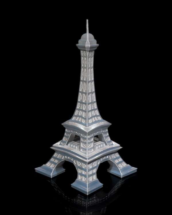 Figurina Turnul Eiffel, argintie, vintage - imagine 3