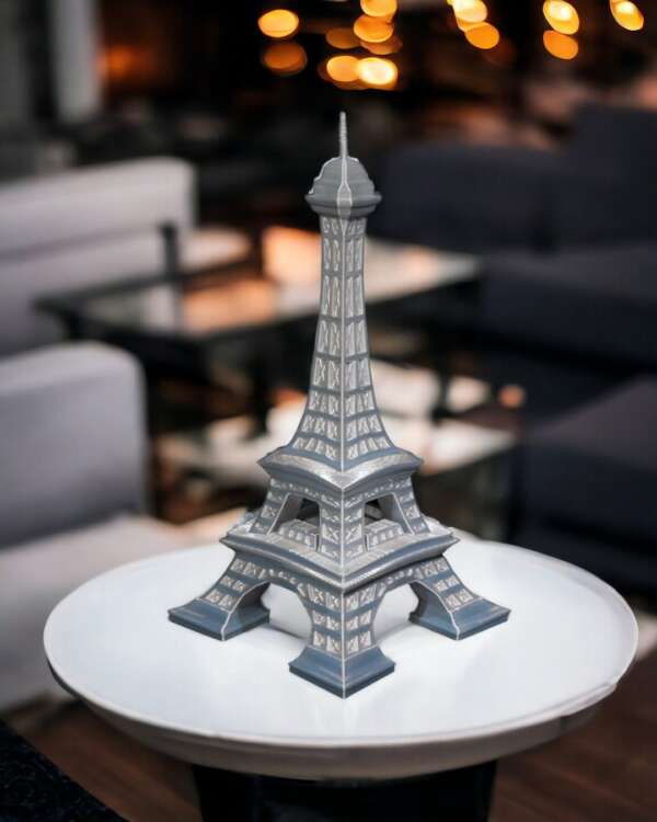 Figurina Turnul Eiffel, argintie, vintage - imagine 4