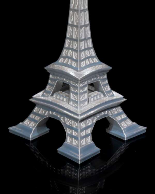 Figurina Turnul Eiffel, argintie, vintage - imagine 6
