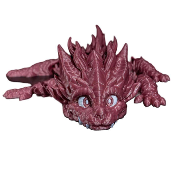 Figurina Baby Dragon cu articulatii, metalizat - imagine 2