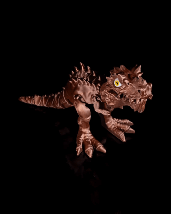 Figurina Extreme T-Rex cu articulatii, metalizat - imagine 2