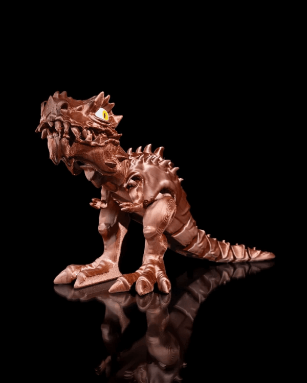 Figurina Extreme T-Rex cu articulatii, metalizat - imagine 4