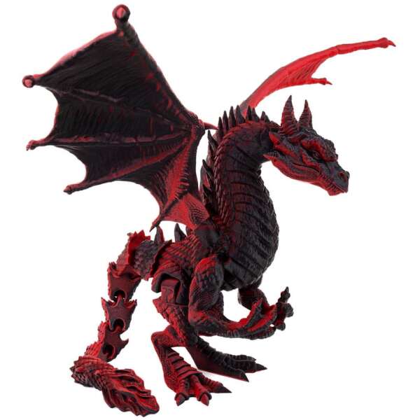Figurina Dragon impunător, rosu - imagine 5