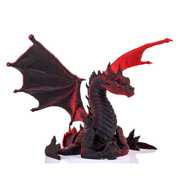 Figurina Dragon impunător, rosu - imagine 8