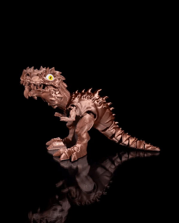 Figurina Extreme T-Rex cu articulatii, metalizat - imagine 6