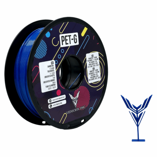 Filament 3D PET-G 1kg Veducrin DMC – Albastru