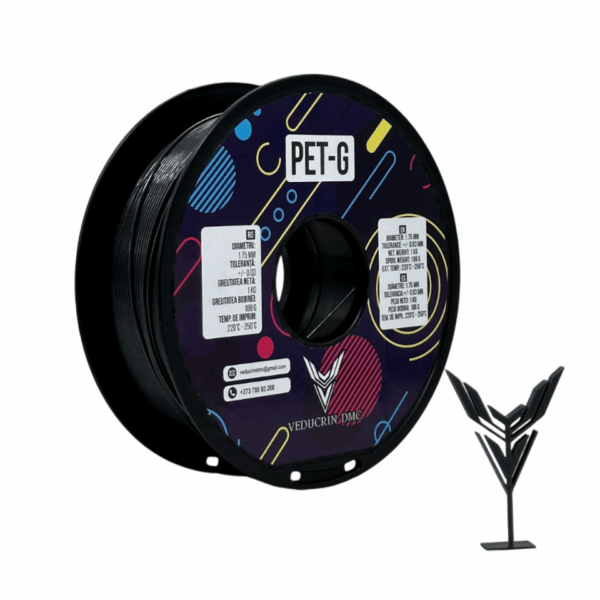 Filament 3D PET-G 1kg Veducrin DMC – Negru