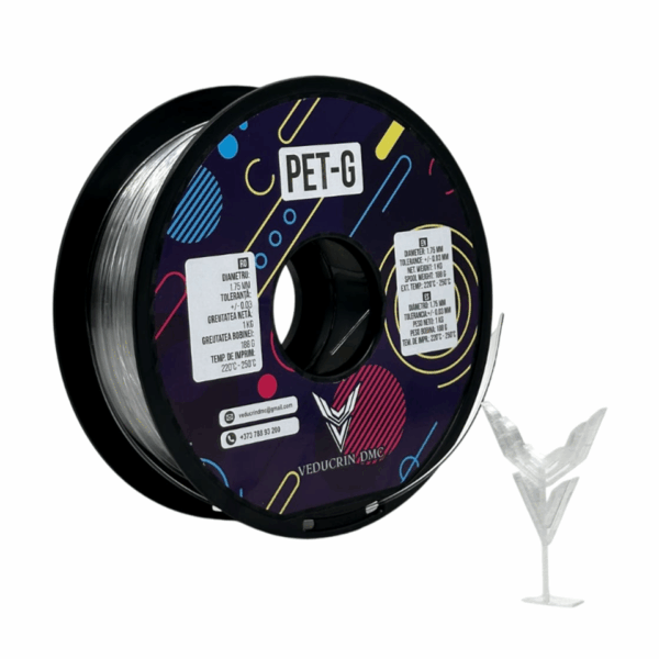 Filament 3D PET-G 1kg Veducrin DMC – Transparent