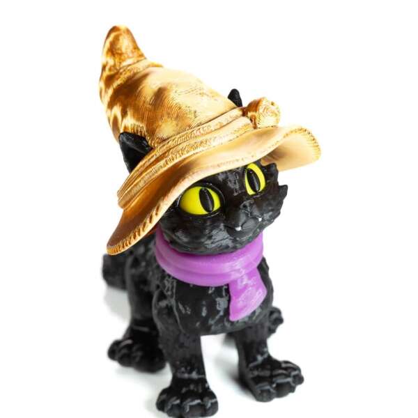 Figurina Pisica Halloween, 10cm, Cat in a Hat - imagine 12