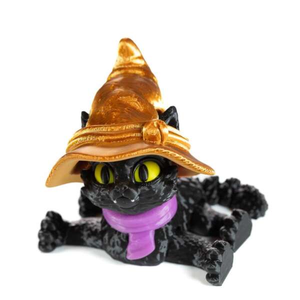 Figurina Pisica Halloween, 10cm, Cat in a Hat - imagine 13