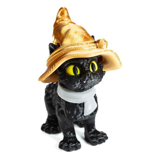 Figurina Pisica Halloween, 10cm, Cat in a Hat - imagine 15