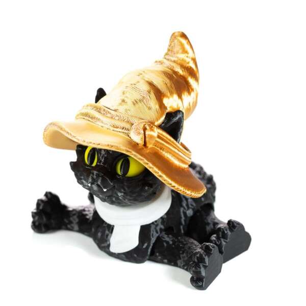Figurina Pisica Halloween, 10cm, Cat in a Hat - imagine 16