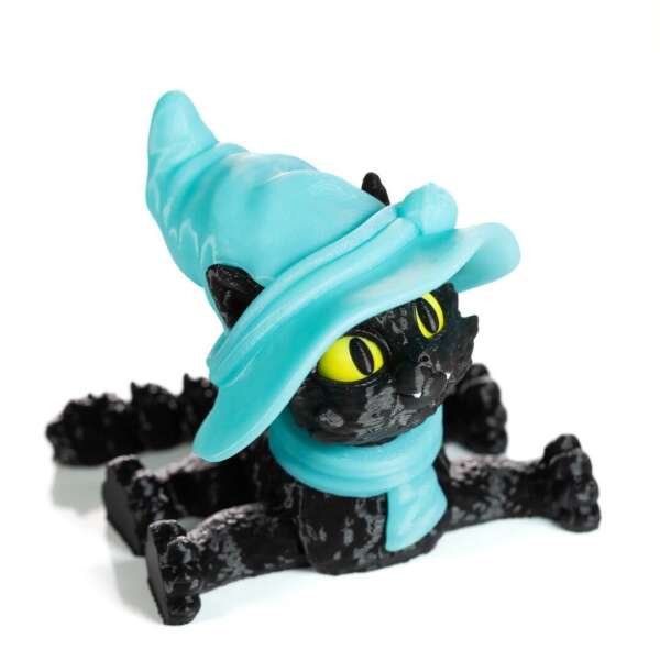 Figurina Pisica Halloween, 10cm, Cat in a Hat - imagine 7