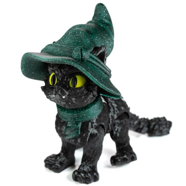 Figurina Pisica Halloween, 10cm, Cat in a Hat - imagine 10