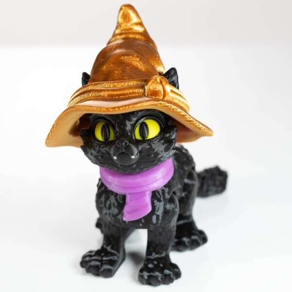 Figurina Pisica Halloween, 10cm, Cat in a Hat - imagine 11