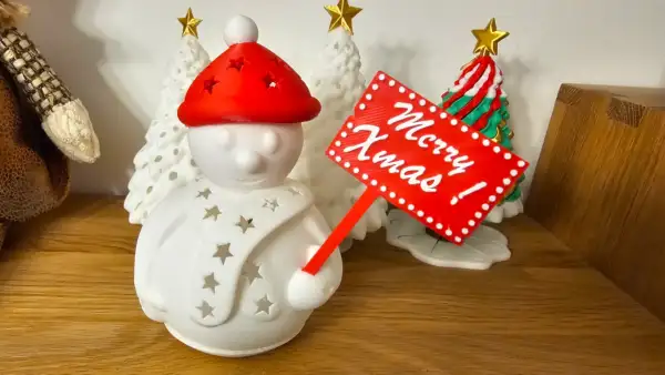 Christmas Snowman Tea Light Candle - imagine 2