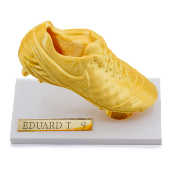 Gheata de aur Personalizata (dreptunghiulara 8cm x 3 cm) suport alb