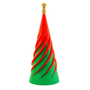 Brad decorativ anti-stress de Crăciun Verde-Roșu