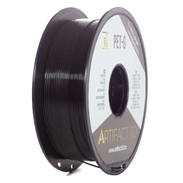 Filament 3D PET-G 1kg Artifact 3D – Negru - imagine 2