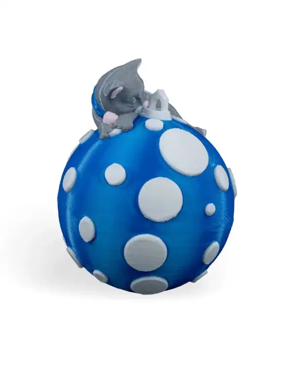 Sleeping Cat Christmas Ornament – proiect STL 3D - imagine 8