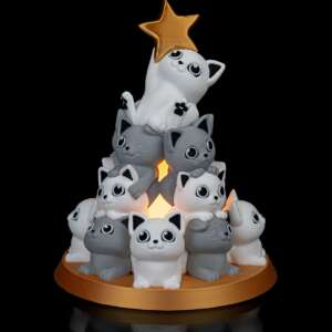 Catmas Tree Table Lamp – proiect STL 3D