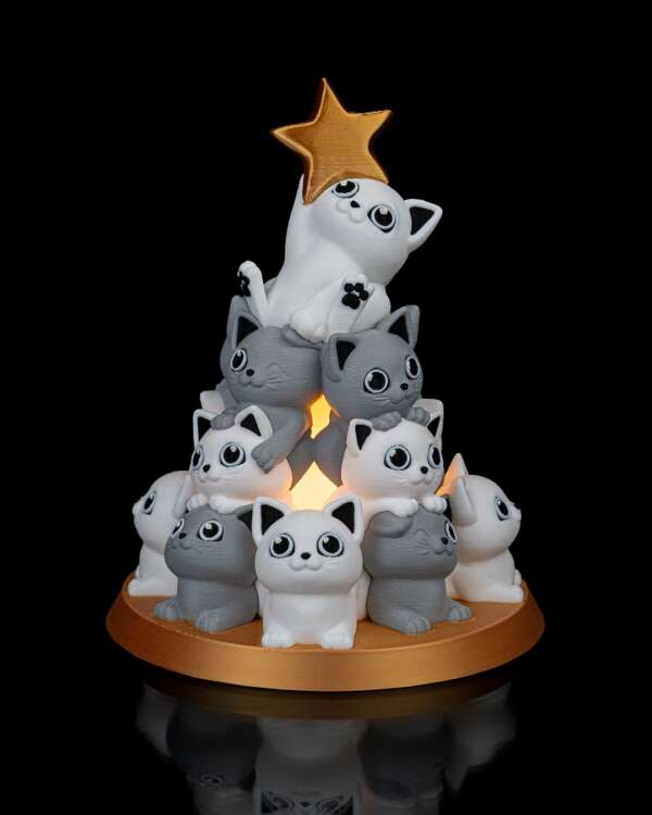 Catmas Tree Table Lamp – proiect STL 3D
