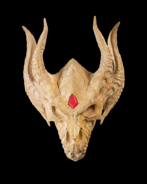 Silver Dragon Skull