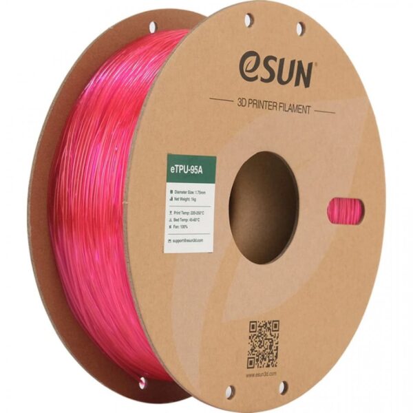 Filament eSUN eTPU 95A Transparent Pink