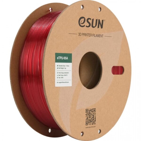 Filament eSUN eTPU 95A Transparent Red