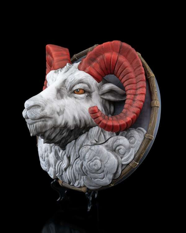 Goat Wall Piece – Proiect STL 3D - imagine 3