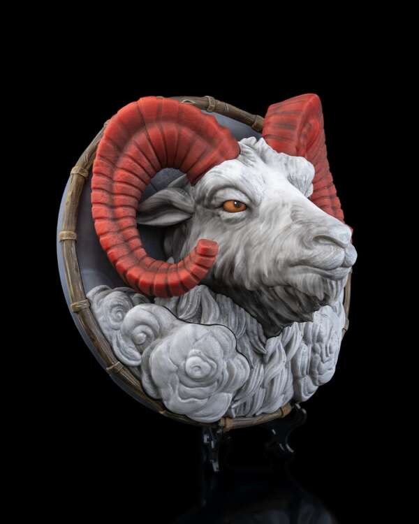 Goat Wall Piece – Proiect STL 3D - imagine 4